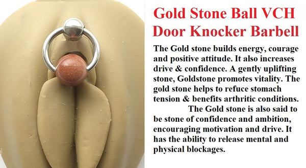 Gold Stone Reversible DOOR KNOCKER for Vertical Hood Piercing.