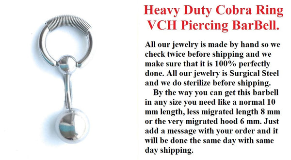 Heavy Duty COBRA Ring VCH Piercing Barbell.