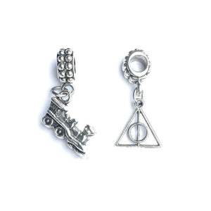 Harry potter theme Train and Deathly Hallow Charms Fit Beaded Bracelet.