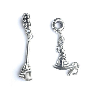 HP theme Broom Stick and Hat Charms Fit Beaded Bracelet
