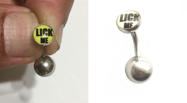 Lick ME Logo VCH HEAVY BALL Piercing Barbell for EXTRA PRESSURE
