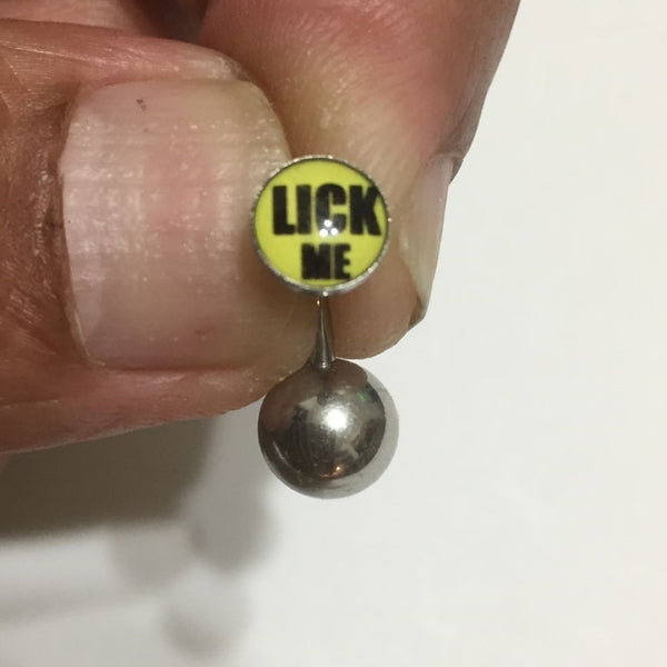 Lick ME Logo VCH HEAVY BALL Piercing Barbell for EXTRA PRESSURE