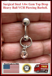 LILAC Gem Top Drop VCH Barbell with Heavy Ball for Extra Pressure.