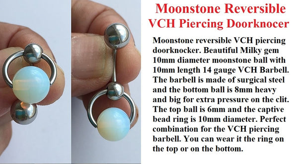 Moonstone Door Knocker VCH Piercing Barbell.