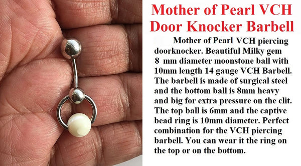 Mother Of Pearl Reversible Door Knocker VCH Piercing Barbell.