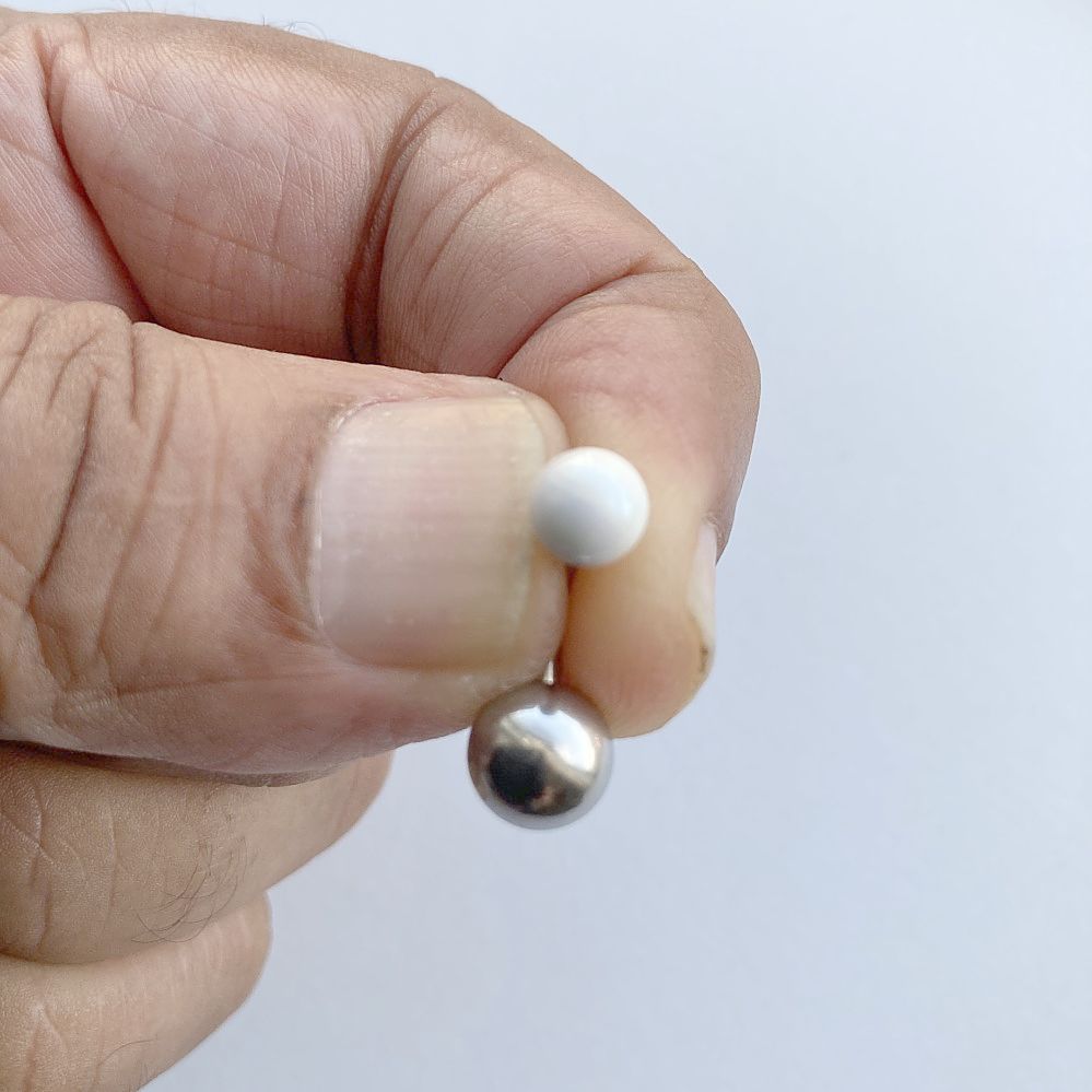 Metallic PEARL Ball  VCH HEAVY BALL Piercing Barbell for EXTRA PRESSURE.