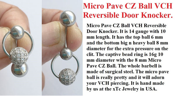 Micro Pave Reversible VCH Door Knocker with Heavy Ball for Extra Pressure.