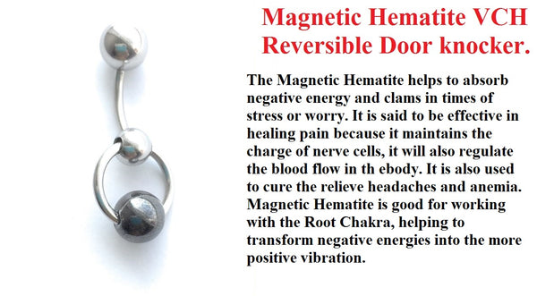 Magnetic Hematite Stone Reversible VCH Door Knocker with Heavy Ball for Extra Pressure.
