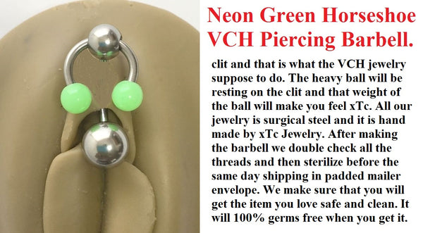 Neon Green Horseshoe with Heavy Ball VCH Barbell for Extra Pressure.