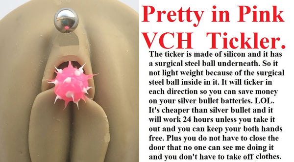 Pretty In Pink Silicon Tickler VCH Barbell.