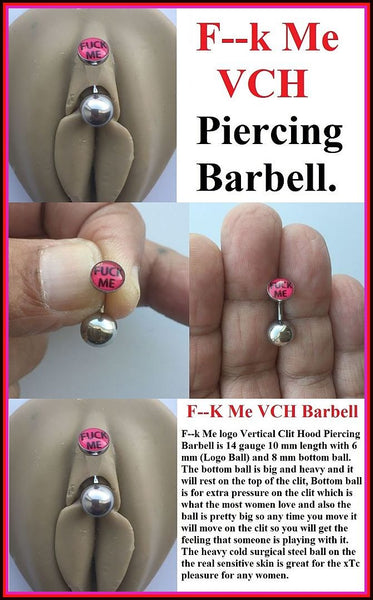 Red F--- ME Logo VCH HEAVY BALL Piercing Barbell for EXTRA PRESSURE