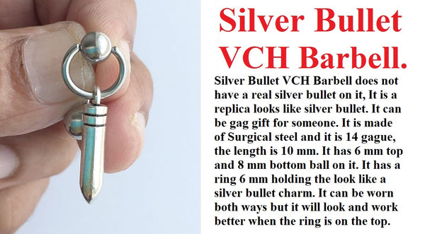 Silver Bullet VCH Piercing Door Knocker Barbell.