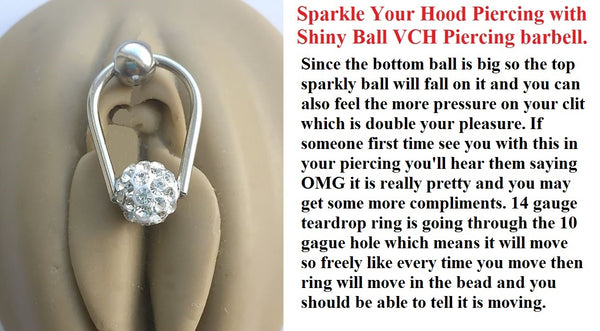 Sparkle Your Hood Piercing Teardrop VCH Barbell.
