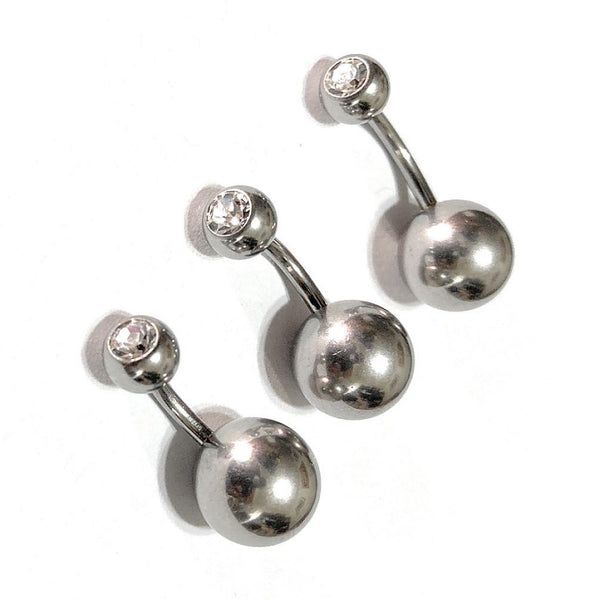 All Lengths Available: Surgical Steel Gem top with Heaviest Ball VCH Barbell.
