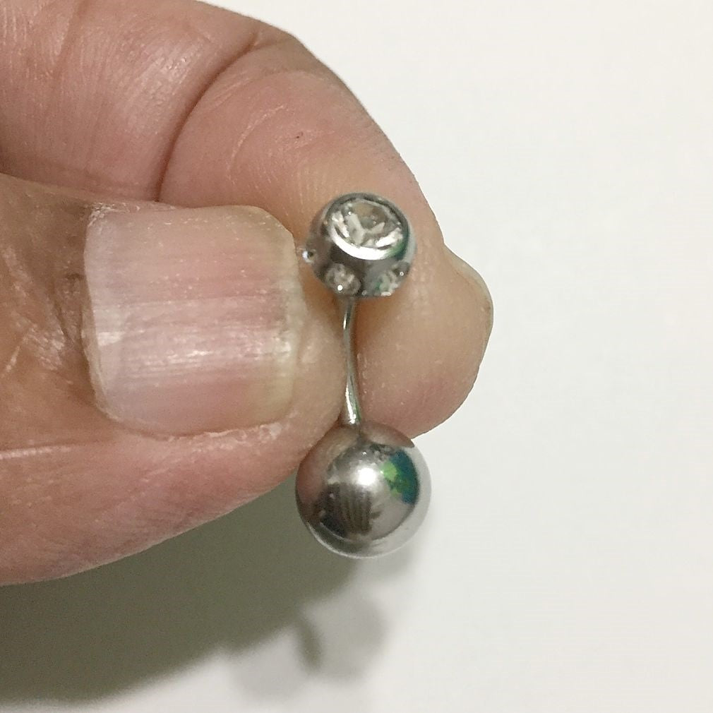 SHORT LENGTH (8mm) and SPARKLY Surgical Steel Barbell for Vertical Hoo –  xtc-jewelry