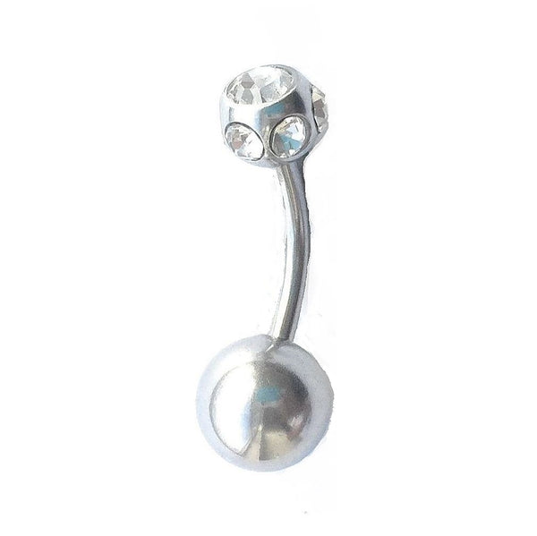 SHORT LENGTH (8mm) and SPARKLY Surgical Steel Barbell for Vertical Hood Piercing.