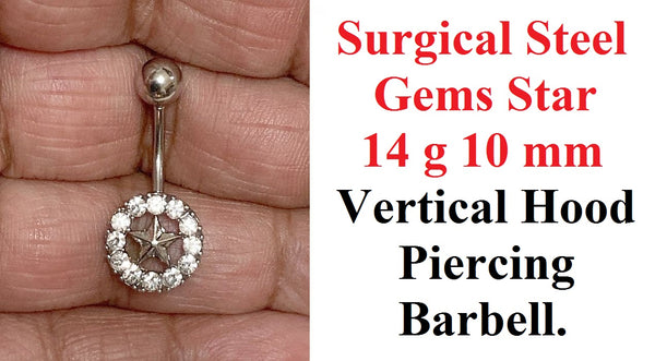 Sterilized Surgical Steel czs STAR 14 gauge VCH Barbell.