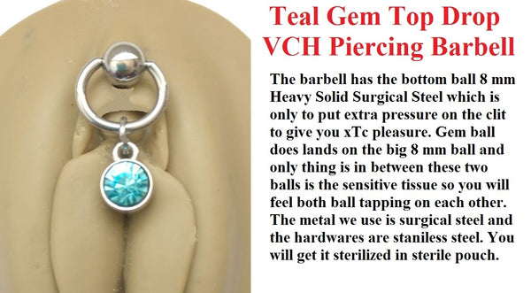 Teal Gem Top Drop VCH Barbell with Heavy Ball for Extra Pressure.