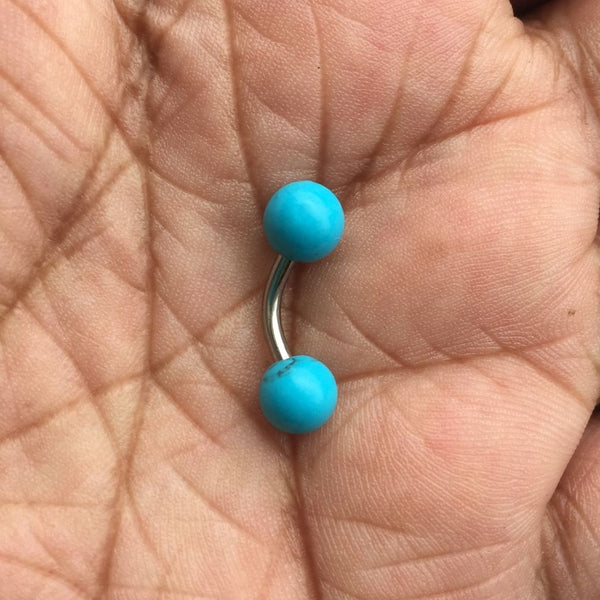 Turquoise Stone Ball VCH Piercing Barbell.