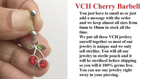 WANNA CHERRY BACK, CHERRY BARBELL for VCH Piercing.