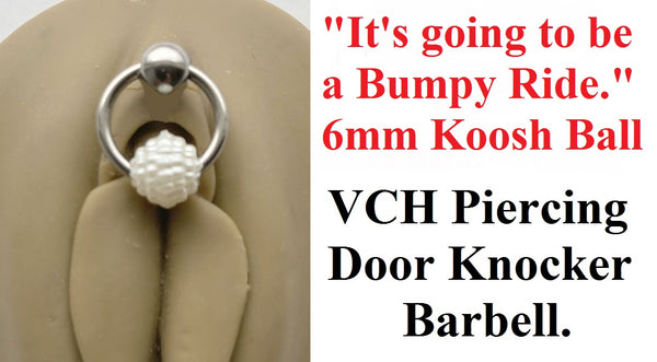 "It's going to be a Bumpy Ride" 6mm White Bumpy Koosh Ball Door Knocker.