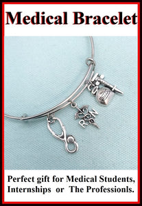 Medical Bracelet : RN Related Charms Expendable Bangle.