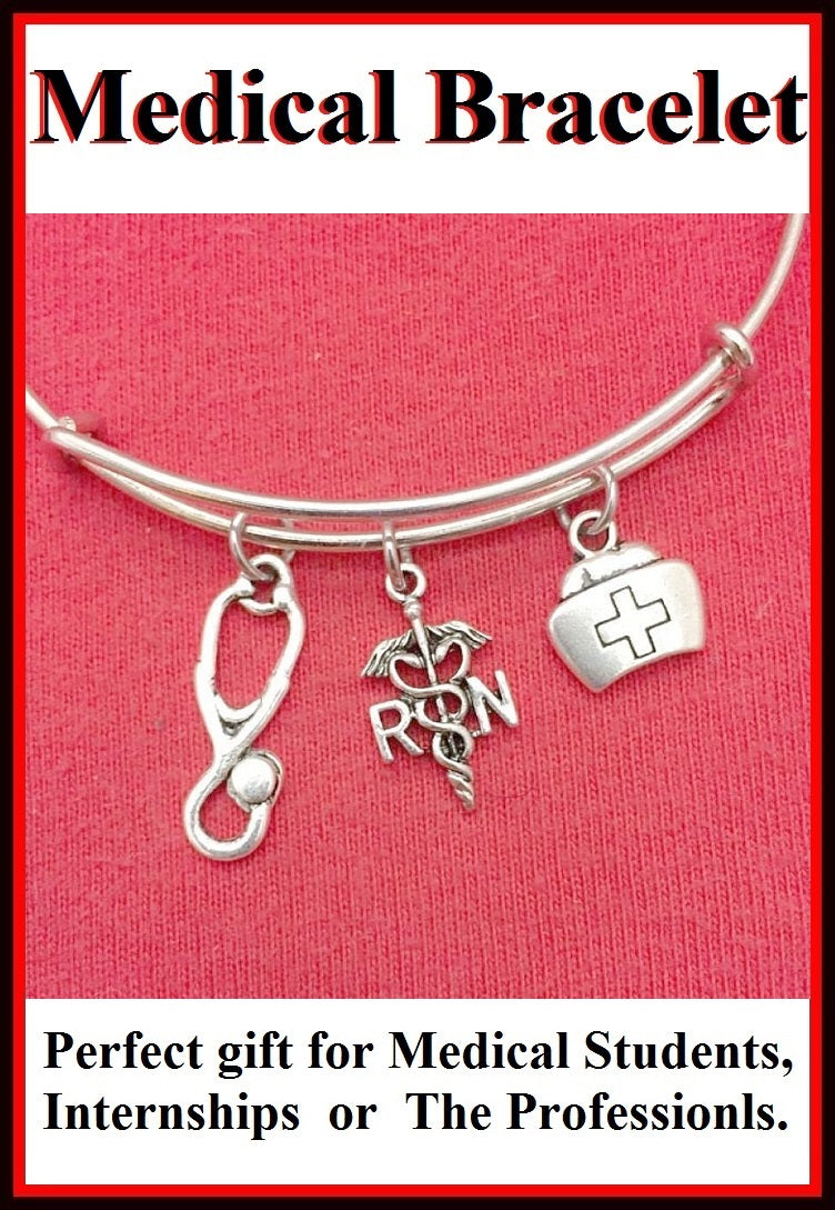 Medical Bracelet : RNs Related Charms Expendable Bangle.