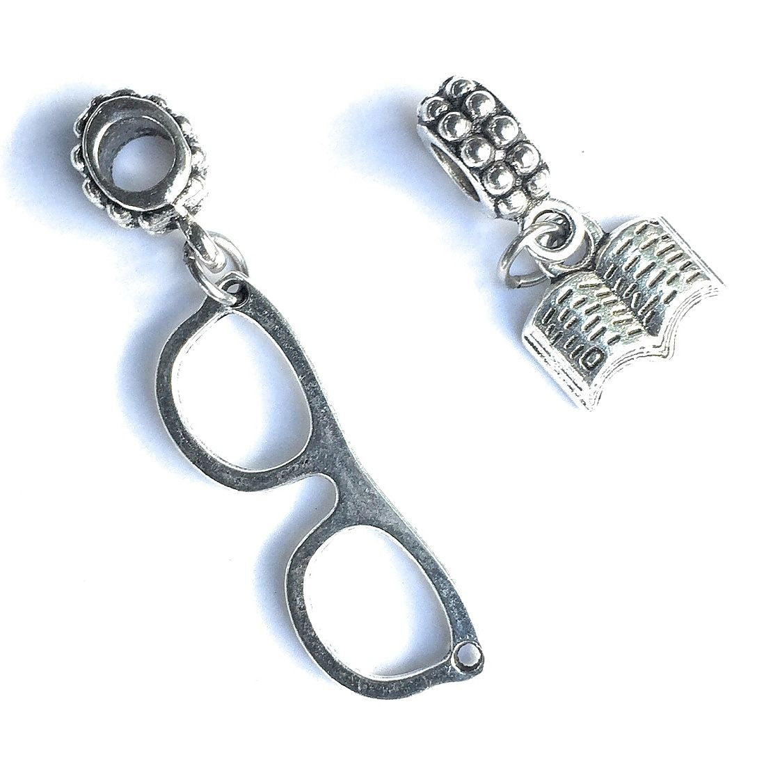 Bracelet Charms : Eyeglasses and Open Book Charms.