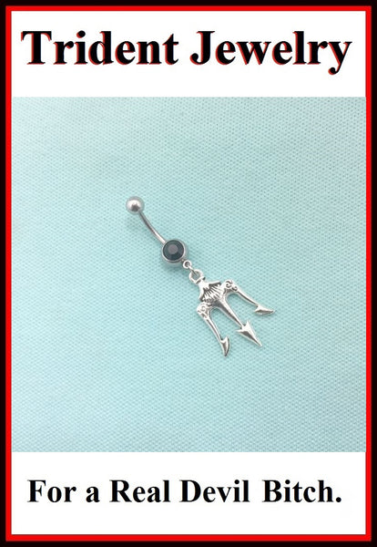 TRIDENT Silver Charm Surgical Steel Belly Ring.