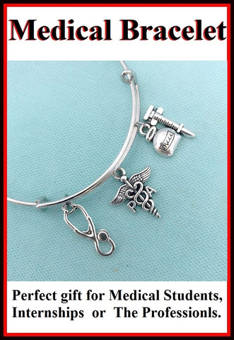 Medical Bracelet : PA Related Charms Expendable Bangle.