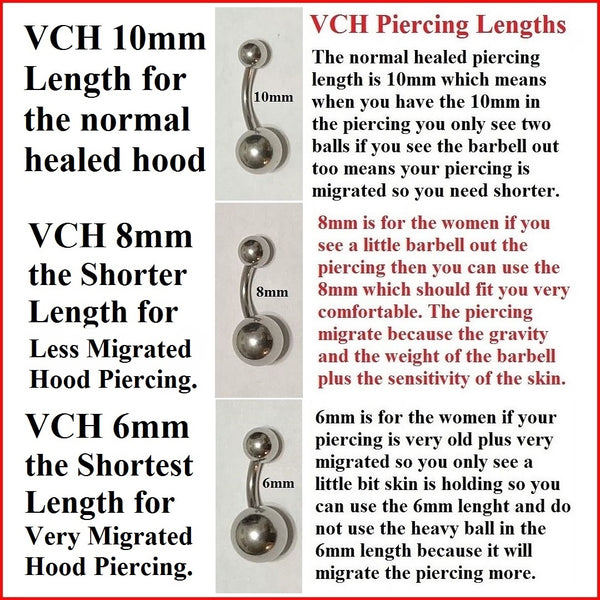 8 Squares CZ Line Drop VCH Barbell w Heavy Ball for Extra Pressure.