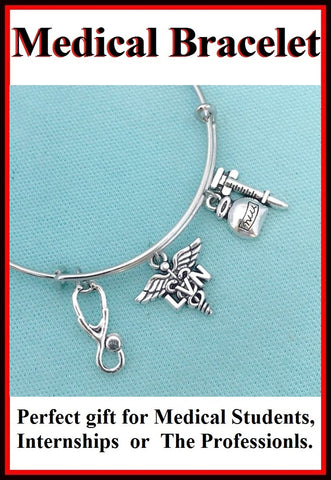 Medical Bracelet : LVN Related Charms Expendable Bangle.