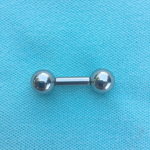 Sterilized Surgical Steel 6g w 10mm Balls Frenum Barbell or Vagina Massager.