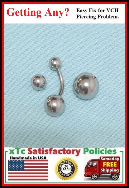 Sterilized 14g VCH Barbell with 6,8 and 10mm balls.