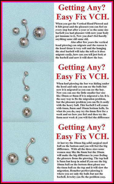 Sterilized 14g VCH Barbell with 6,8 and 10mm balls.