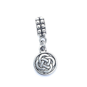 Silver Irish Knots Charm Bead for European and American Bracelet.