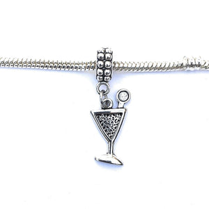 Silver Bar Drink Charm Bead for European and American Bracelet.