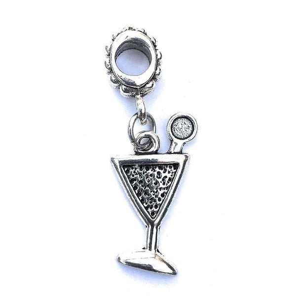 Silver Bar Drink Charm Bead for European and American Bracelet.