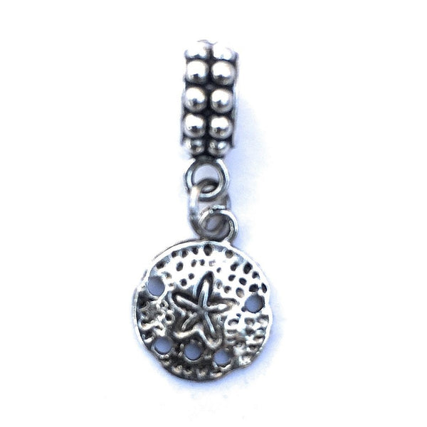 Silver Sand Dollar Charm Bead for European and American Bracelet.