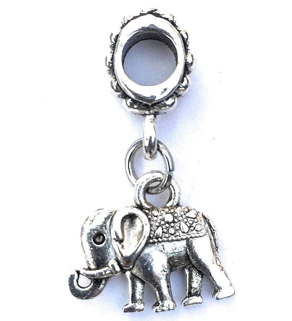 Silver Mini Elephant Charm Bead for European and American Bracelet.