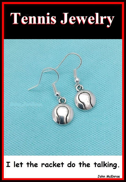 Beautiful Tennis Ball Silver Earrings. Player Gift. Team Gift.