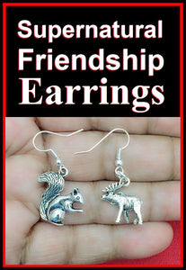 Sam n Dean Friendship as Moose n Squirrel Silver Earrings.
