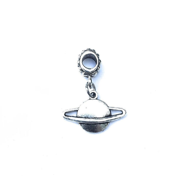 Silver Saturn Planet Charm Bead for European and American Bracelet.