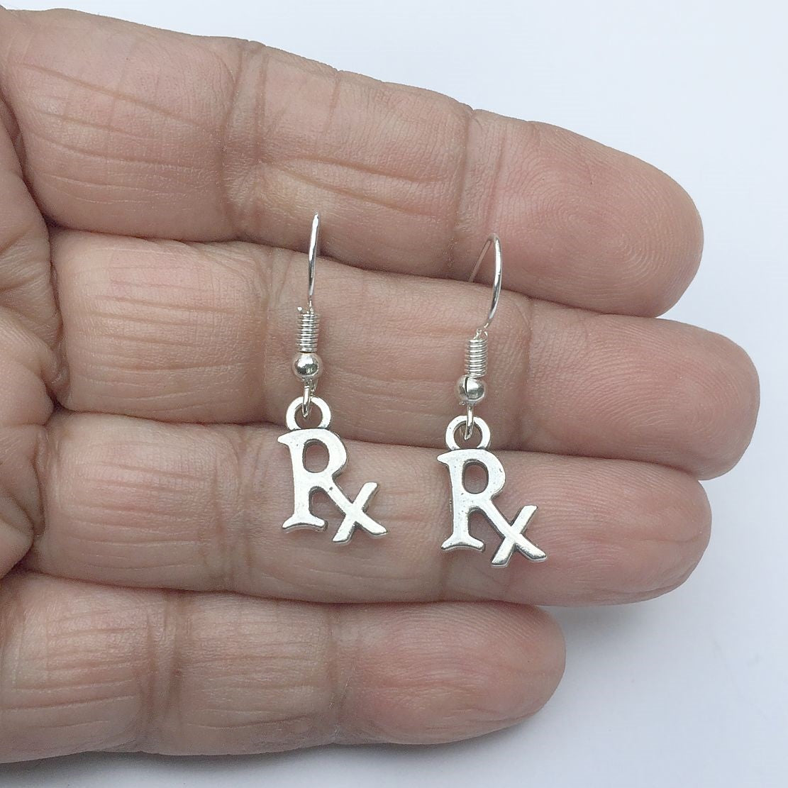 Medical Earring; Rx Pharmacist Symbol Charms Dangle earrings.