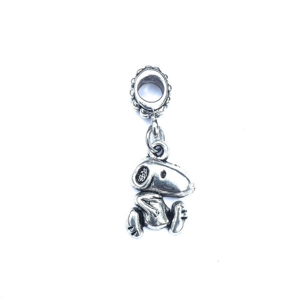Silver Snoopy Charm Bead for European and American Bracelet.