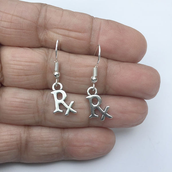 Medical Earring; Rx Pharmacist Symbol Charms Dangle earrings.