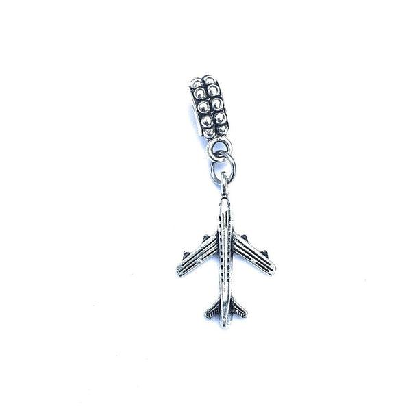 Silver Plane Charm Bead for European and American Bracelet.