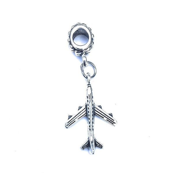 Silver Plane Charm Bead for European and American Bracelet.