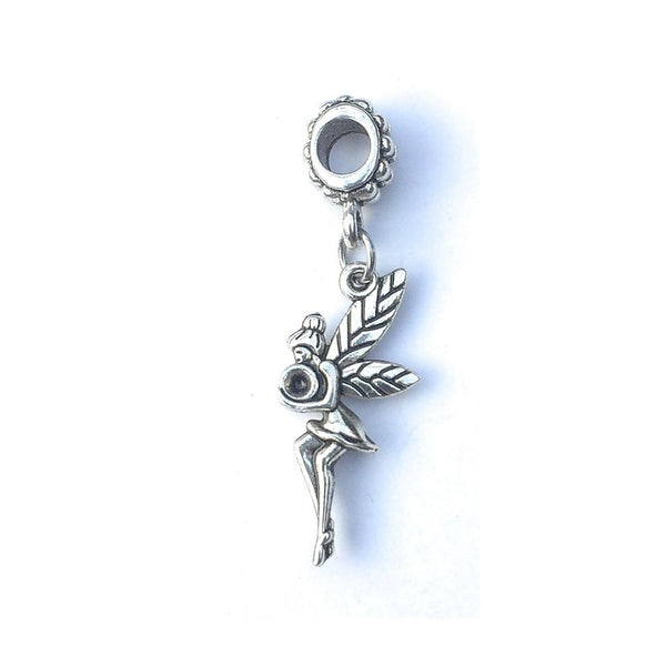 Handcrafted Silver Tinkerbell Charm Bead for Bracelet.
