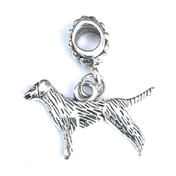 Silver Labrador Dog Charm Bead for Bracelet.